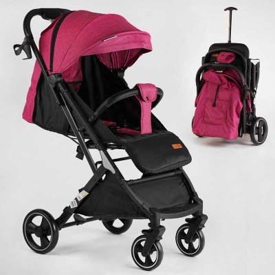 Візок прогулянковий дитячий "JOY" Comfort L-20115 (1) колір Рожевий, рама сталь з алюмінієм, футкавер, підсклянник, телескопічна ручка