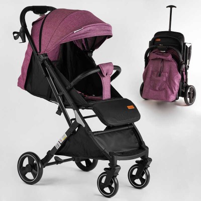 Візок прогулянковий дитячий "JOY" Comfort L-30201 (1) колір фіолетовий, рама сталь з алюмінієм, футкавер, підсклянник, телескопічна ручка