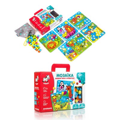 гр Гра настільна "Мозаїка. Зоопарк" (укр) ZB2002-02 (6) "Vladi Toys", гра-сортер, у коробці