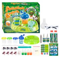 гр Лабораторія слаймів 24889 (12/2) "4FUN Game Club", клей для слайма, активатор, набір комах, окуляри, люмінесцентний порошок, блискітки, фарби, змішувач, склянки, в коробці