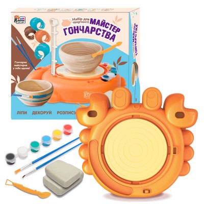 гр Мастер гончарства 86249 (6/2) "4FUN Game Club", автоматический гончарный круг, глина, краски, кисти, инструменты, в коробке