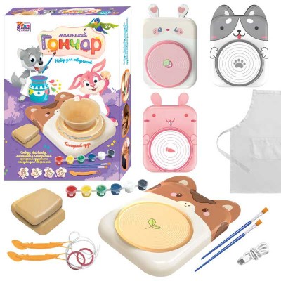 гр Маленький гончар 62018 (12) "4FUN Game Club", 4 вида, USB-кабель, автоматический гончарный круг, глина, краски, кисточки, инструменты, в коробке, ВЫДАЕТСЯ ТОЛЬКО МИКС ВИДОВ