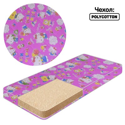 гр Матрац поролон - полікотон "Малютка 3" 111233 Kitty "- колір рожевий (1) - "Homefort"