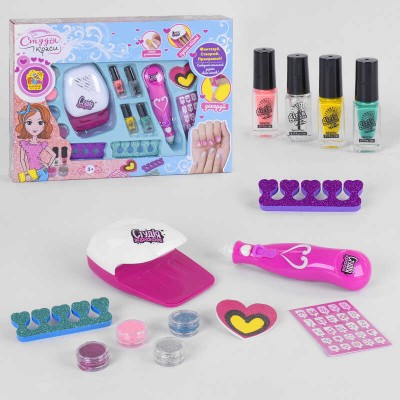 гр Набор для маникюра 22930 (12/2) "4FUN Game Club", сушка для ногтей на батарейках, распылитель блесток, в коробке