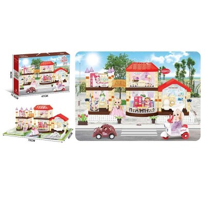 Ляльковий будинок 326 D 137 (12) DIY, 123 елементи, мелодія, наліпки, 2 ляльки, мопед, машинка, меблі, коробки