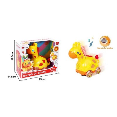 Музыкальная жирафа 35395 B (36/2) подсветка, мелодии, песни на английском языке, колесо свободного хода, бряцание, двигает головой и хвостом, в коробке