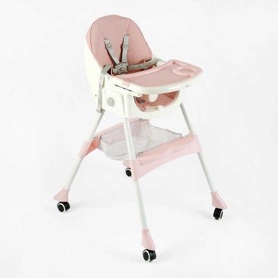 Стульчик для кормления Toti FR- 30608 (1) стальная конструкция, материал ткани PU, съемный столик, опускная спинка, 4 колеса, в коробке
