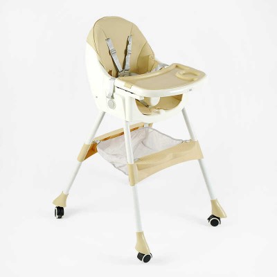 Стульчик для кормления Toti FR- 40735 (1) стальная конструкция, материал ткани PU, съемный столик, опускная спинка, 4 колеса, в коробке