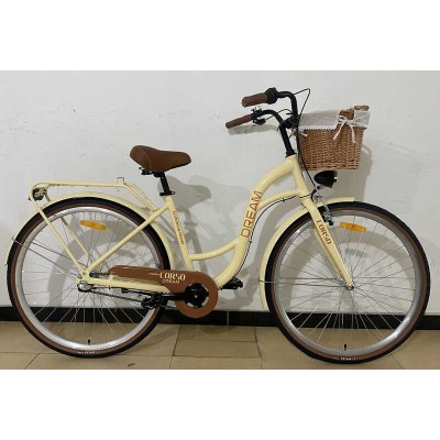 Велосипед міський Corso "Dream" DM-28012 + КОШИК (1) обладнання Shimano Nexus-3, 3 швидкості, алюмінієва рама, кошик, фара