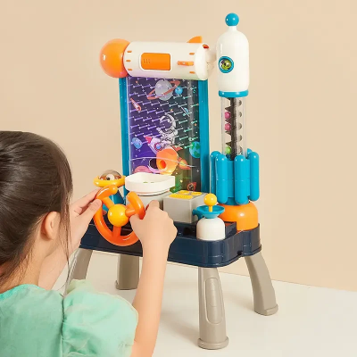 Автотренажер дитячий з кермом "Космос" (музика та світло на батарейках, рухомі деталі) ZZ1439B