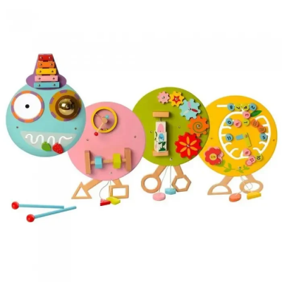 Детская развивающая деревянная игрушка бизиборд Гусеница (MSN17079)