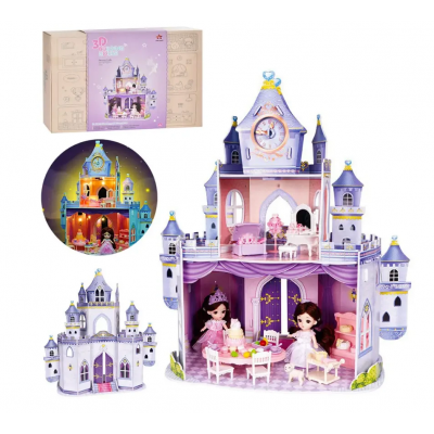 Будинок для ляльок ляльковий з підсвічуванням "Замок Принцеси" з лялечкою та собачкою (30418)