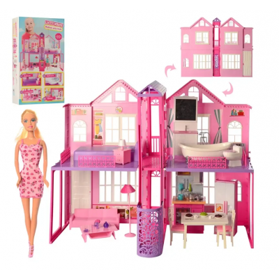 Будинок для ляльок ляльковий з лялечкою та аксесуарами DEFA (8440-BF)