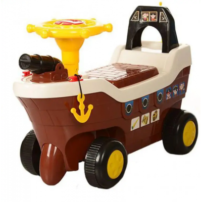 Дитяча машинка-каталка-толокар "Кораблик" коричнева (HZ 606-17)