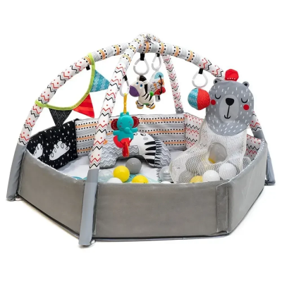 Дитячий килимок-манеж для малюка з кульками El Camino (ME 1171 Gray)