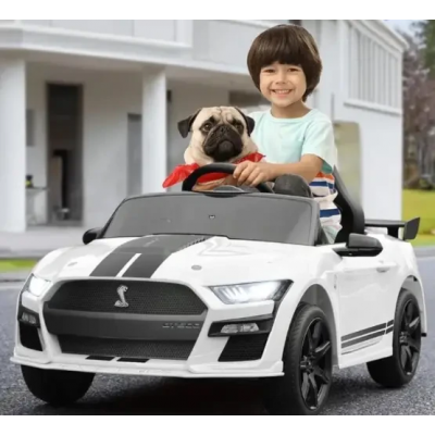 Электромобиль детский одноместный машина Форд Мустанг 2 мотора 35W аккумулятор 12V7AH белый (M 5778EBLR-1)