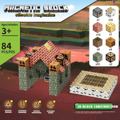 Магнитный конструктор Magnetic Block Minecraft Майнкрафт 84 детали (Z 08 A)