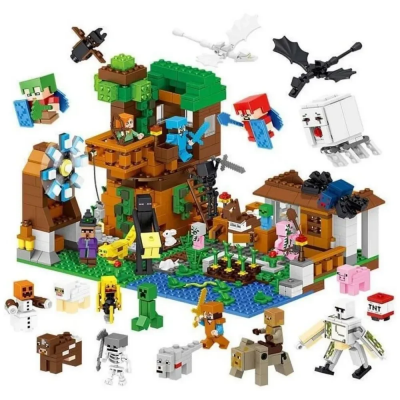 Конструктор для хлопчиків та дівчаток "Велика компанія Стіва" 986 деталей My World Майнкрафт Minecraft (63039)