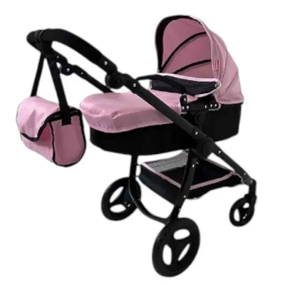 Кукольная коляска-трансформер для кукол 2в1 розовая Carrello ULTRA (9696)