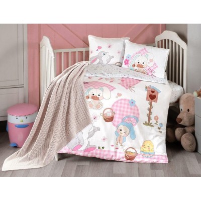 Комплект постельного белья для новорожденных First Choice - Wenny Бамбук +Плед вязаный