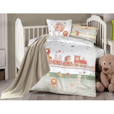 Комплект постельного белья для новорожденных First Choice - Toys Бамбук +Плед вязаный