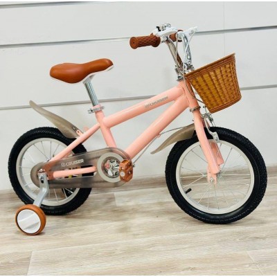 Велосипед детский алюминиевый 12 дюймов с корзинкой розовый для девочки Maraton (M01)