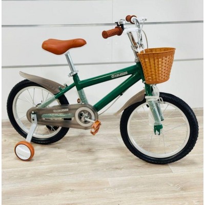 Велосипед детский алюминиевый 14 дюймов с корзинкой зеленый Maraton (M01)