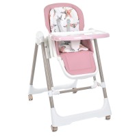 Детский стульчик для кормления 2в1 с укачиванием для девочки (M 5897 Pink)