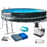 Басейн круглий каркасний (фільтр-насос сходи тент та підстилка) Intex (26334) Басейн круглий каркасний (фільтр-насос сходи тент та підстилка) Intex (26334)