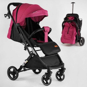 Візок прогулянковий дитячий "JOY" Comfort L-20115 (1) колір Рожевий, рама сталь з алюмінієм, футкавер, підсклянник, телескопічна ручка