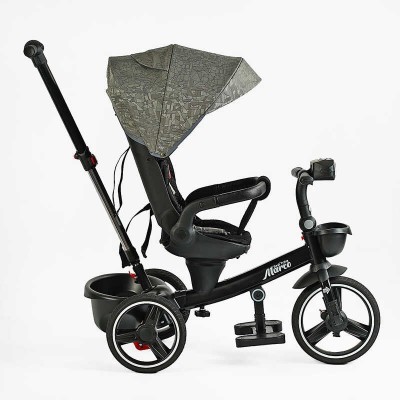 Велосипед 9155 / 318-82 BestTrike "Marco" (1) поворотне сидіння, складне руль, колеса з прогумованим PU, кошик, телескопічна ручка, фара музична