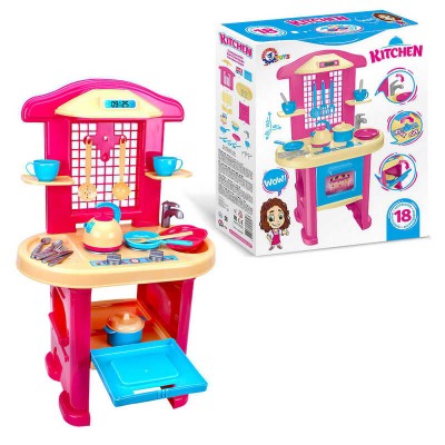 гр Кухня №4 "Моя перша кухня" 3039 (3) "Technok Toys", пательня, кастрюля, 2 тарілки, 2 чашки, столові приладдя, чайник, в коробці