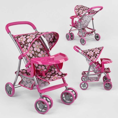 Коляска для кукол 9304 BW-T (4) летняя, 3 вида, диаметр колес 10 см, в коробке