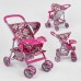 Коляска для кукол 9304 BW-T (4) летняя, 3 вида, диаметр колес 10 см, в коробке