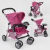 Коляска для кукол 9304 BW-T (4) летняя, 3 вида, диаметр колес 10 см, в коробке