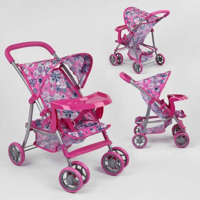 Коляска для кукол 9304 BW-T (4) летняя, 3 вида, диаметр колес 10 см, в коробке