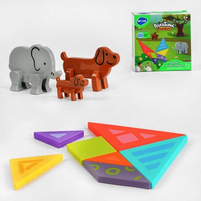Магнитная игра E 7982 (48) "Hola", танграм, животные, 225 вариантов сбора игры, в коробке