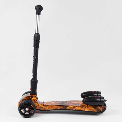 Самокат "Best Scooter" MAXI" 89341 с парогенератором (4) МУЗЫКА, ДЫМ, ТУРБИНЫ, пластмассовый, колеса PU 120х40мм, складной алюминиевый руль, в коробке