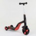 Самокат 3в1 JT 28288 (1) Best Scooter, самокат-велобег-велосипед, КРАСНЫЙ, свет, 8 мелодий, колеса PU, переднее колесо d=20см, задние d=11см
