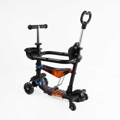Самокат 5в1 LS-71100 (1) Best Scooter, с ДОП. КОЛЕСАМИ, защитный бампер, PU колеса со светом, в коробке