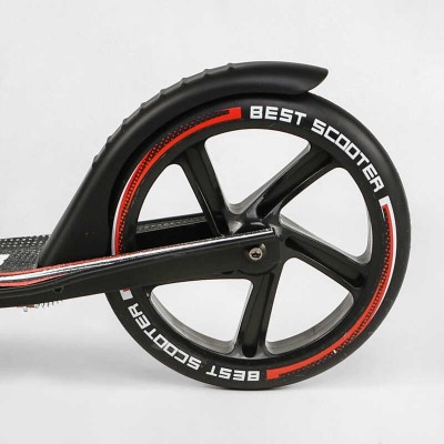 Самокат алюмінієвий "Best Scooter" 10304 (2) колеса PU, ФАРА, затискач керма, d передніх коліс - 230мм, задніх коліс 200мм, 1 амортизатор передній