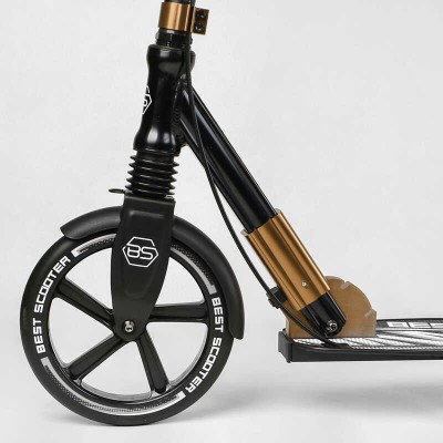 Самокат алюминиевый "Best Scooter" 14268(2) колеса PU, ФАРА, зажим руля, d передних колес - 230мм, задних колес 200мм, 1 амортизатор передний