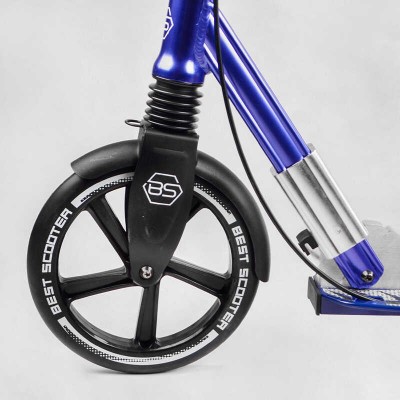Самокат алюмінієвий "Best Scooter" 49804 (2) колеса PU, ФАРА, затискач керма, d передніх коліс - 230мм, задніх коліс 200мм, 1 амортизатор передній