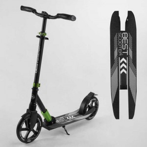 Самокат алюминиевый "Best Scooter" 93427(2) PU колеса, d переднего колеса - 230мм, d заднего колеса - 215мм, 1 амортизатор передний, в коробке