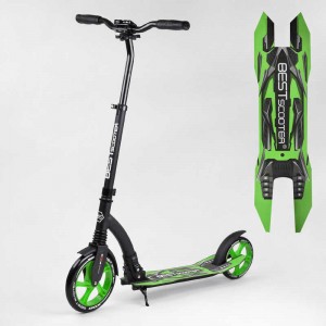 Самокат двоколісний Best Scooter 52266 (4) колеса PU - переднє 23 см, заднє - 20 см, 1 амортизатор, широке кермо, затискач керма, в коробці