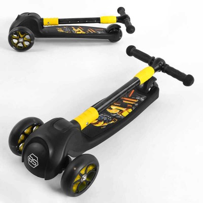 Самокат триколісний 15172 Best Scooter (1) СВІТЛО КОЛІС І ДИСКІВ, складане кермо, передні колеса PU 120х35мм, задні колеса PU 80х48мм