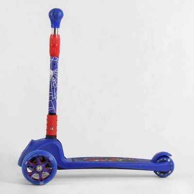Самокат триколісний 47359 Best Scooter (1) СВІТЛО КОЛІС І ДИСКІВ, складане кермо, передні колеса PU 120х35мм, задні колеса PU 80х48мм