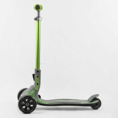Самокат трехколесный Best Scooter G-32203 MAXI (4) складной алюминиевый руль, передние колеса PU 135х50мм. заднее 80х50мм, со светом, в коробке