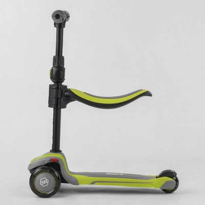 Самокат триколісний Best Scooter JS-20815 (4) з сидінням, алюмінієве кермо, 3 колеса PU зі світлом, d=12 см