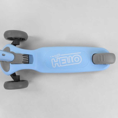 Самокат трехколесный D-0885 (6) Best Scooter, Голубой, складной алюминиевый руль, 3 колеса PU со светом, d=120*35мм